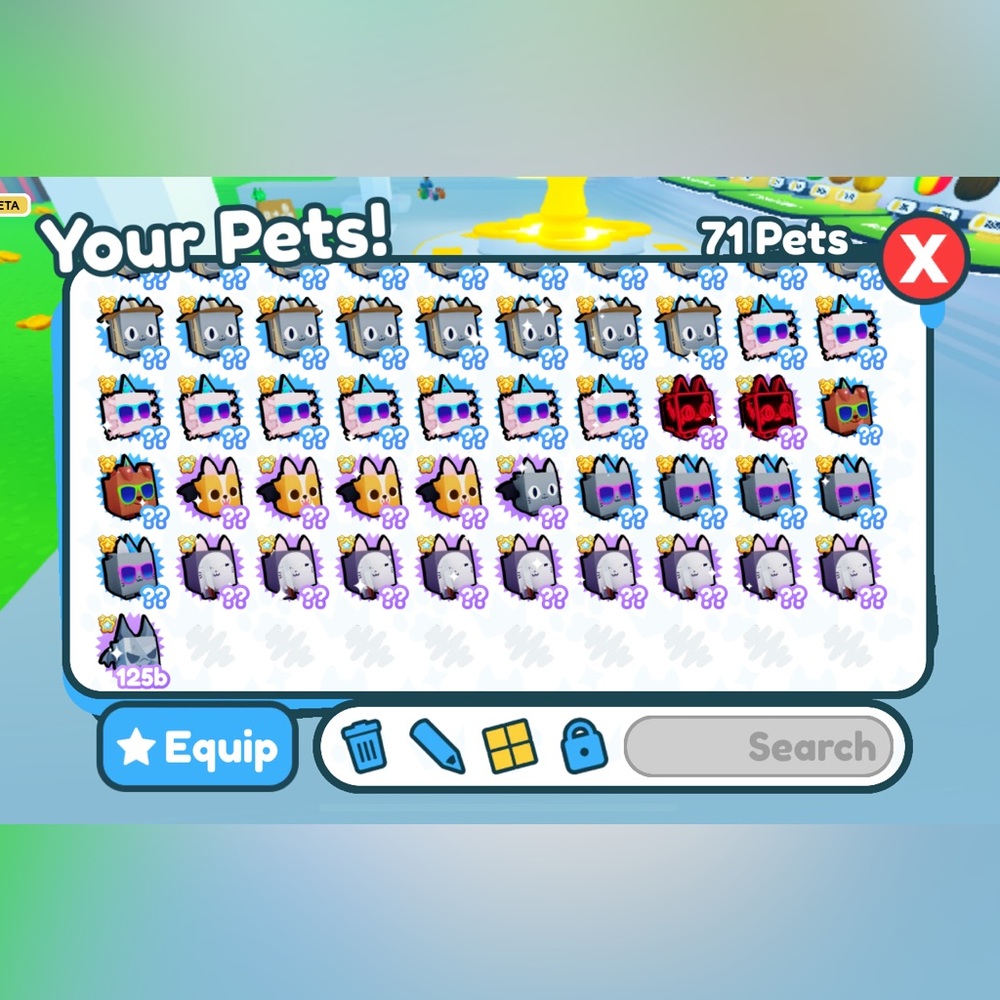 Pet simulator x event/exclusive pets I have 71